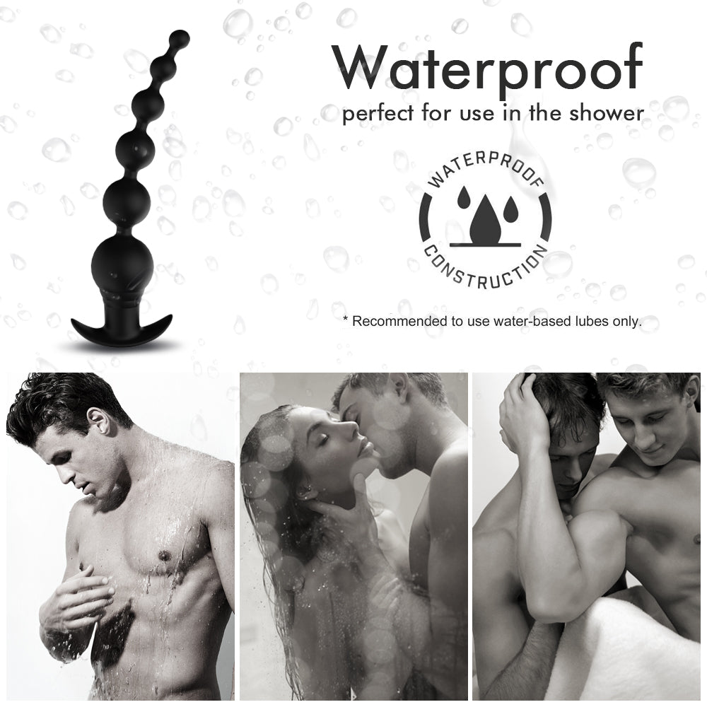 Uxol 9 Frequency Vibrating Silicone Anal Bead Charging Butt Plug – product view 5