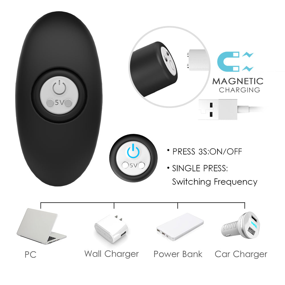 Uxol 9 Frequency Vibrating Silicone Anal Bead Charging Butt Plug – product view 6
