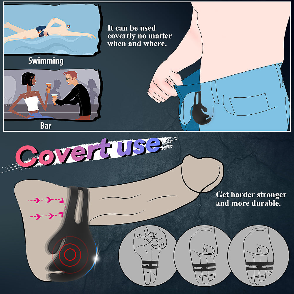 Lock Sperm Ring Vibrating Ring Male Penis Ring Masturbator – product view 3
