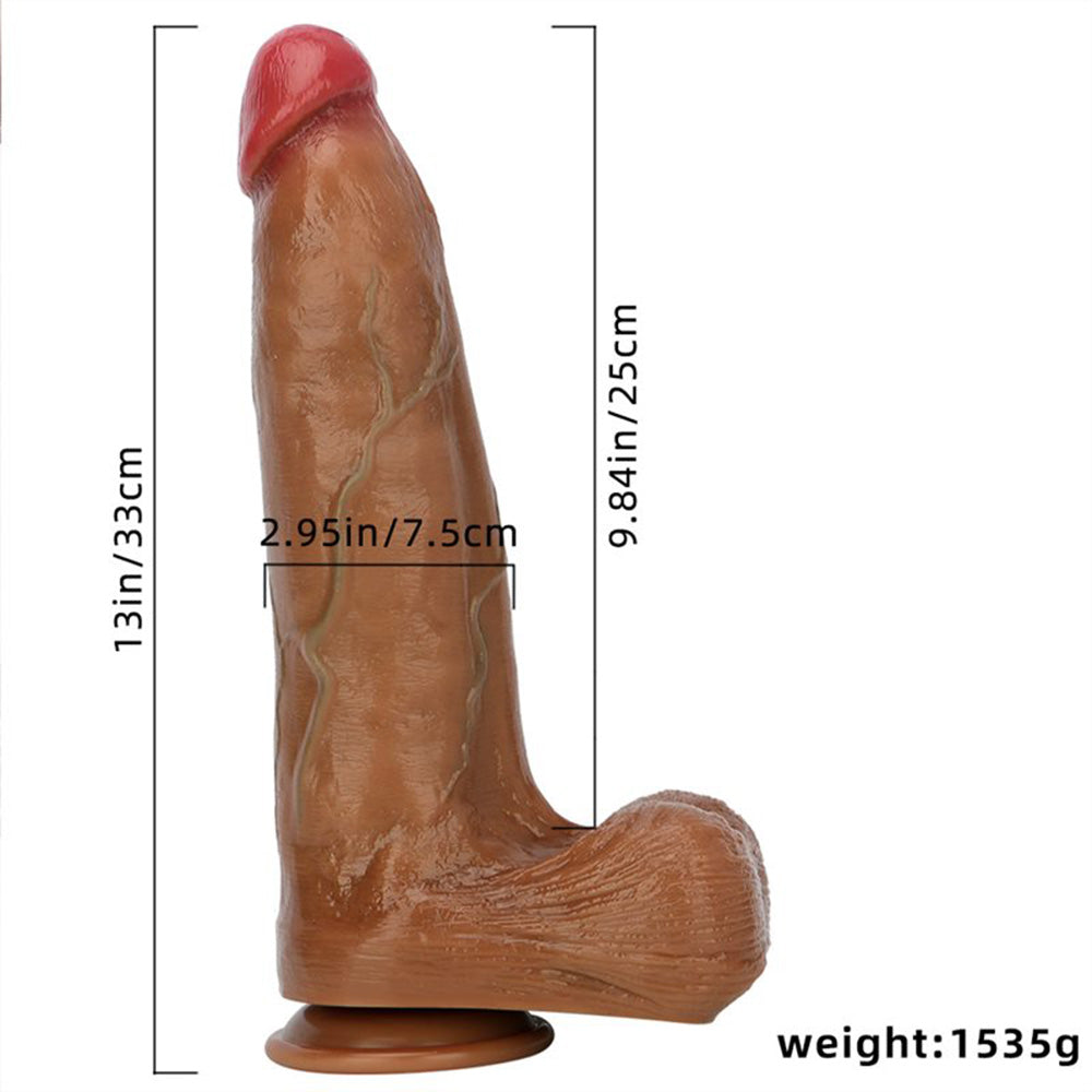 The Safest Material Green Veined Liquid Silicone Double Hardness Simulation Oversized Dildo – product view 8