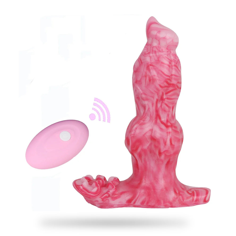 Wireless Remote Control Silicone Electric Anal Plug Dog Penis Fantasy Dildo