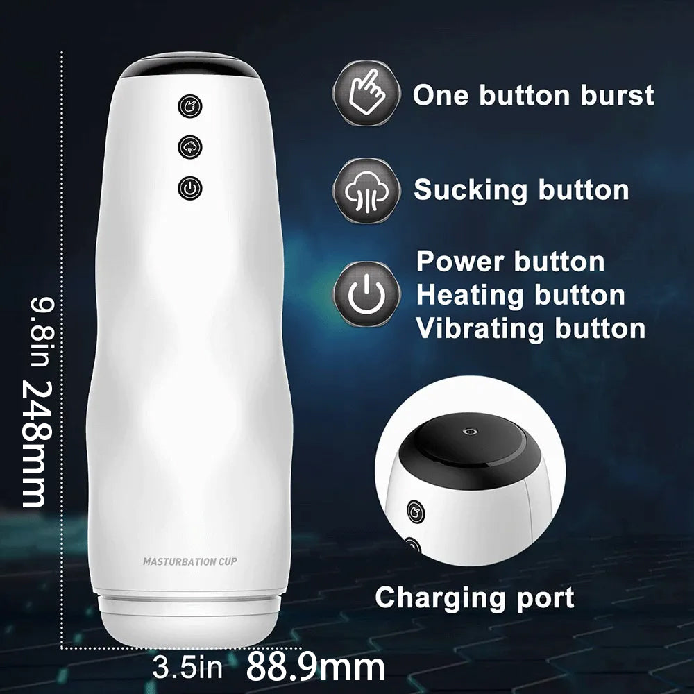 S1 Electric Stroker 10 Vibrating 3 Sucking 3D Realistic Vaginal Heating with Voice Interaction — product image 4