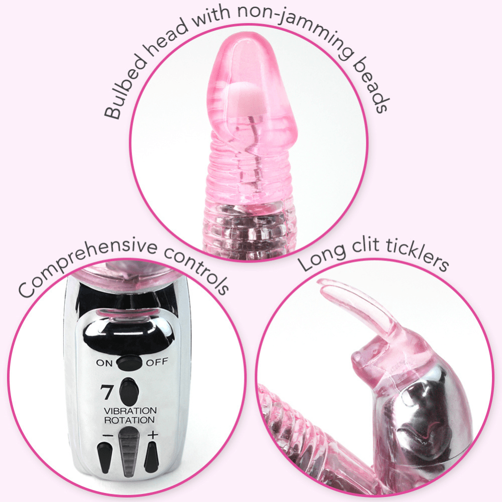 Bulbed head with non-jamming beads. Comprehensive controls. Long clit ticklers. | AnneToys