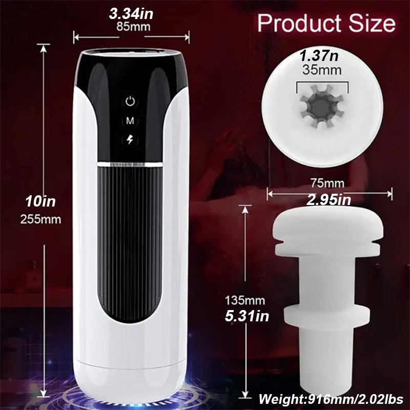 TurboVortex 7 Vibrating Telescoping Voice Male Masturbation Cup with Thrust Rotation Heating Function for Blowjob Toy — product image 8