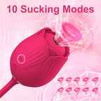Rose Toy Vibrator Female Telescopic Egg Jumping Tongue Licker Sex Toys