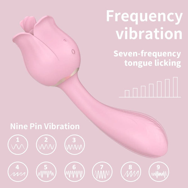 Rose Vibrator Tongue Licking Vibrator Masturbation Stick – product view 2