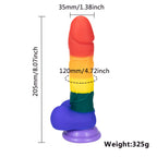 8 Inch Allovers Dildo Transparent Sucker Rainbow Dildo – product view 7