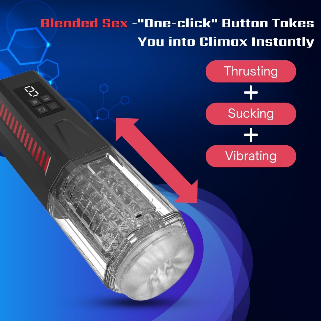 One-Touch Telescopic Sucking And Vibrating Male Stroker — product image 8