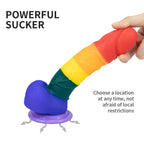 8 Inch Allovers Dildo Transparent Sucker Rainbow Dildo – product view 13