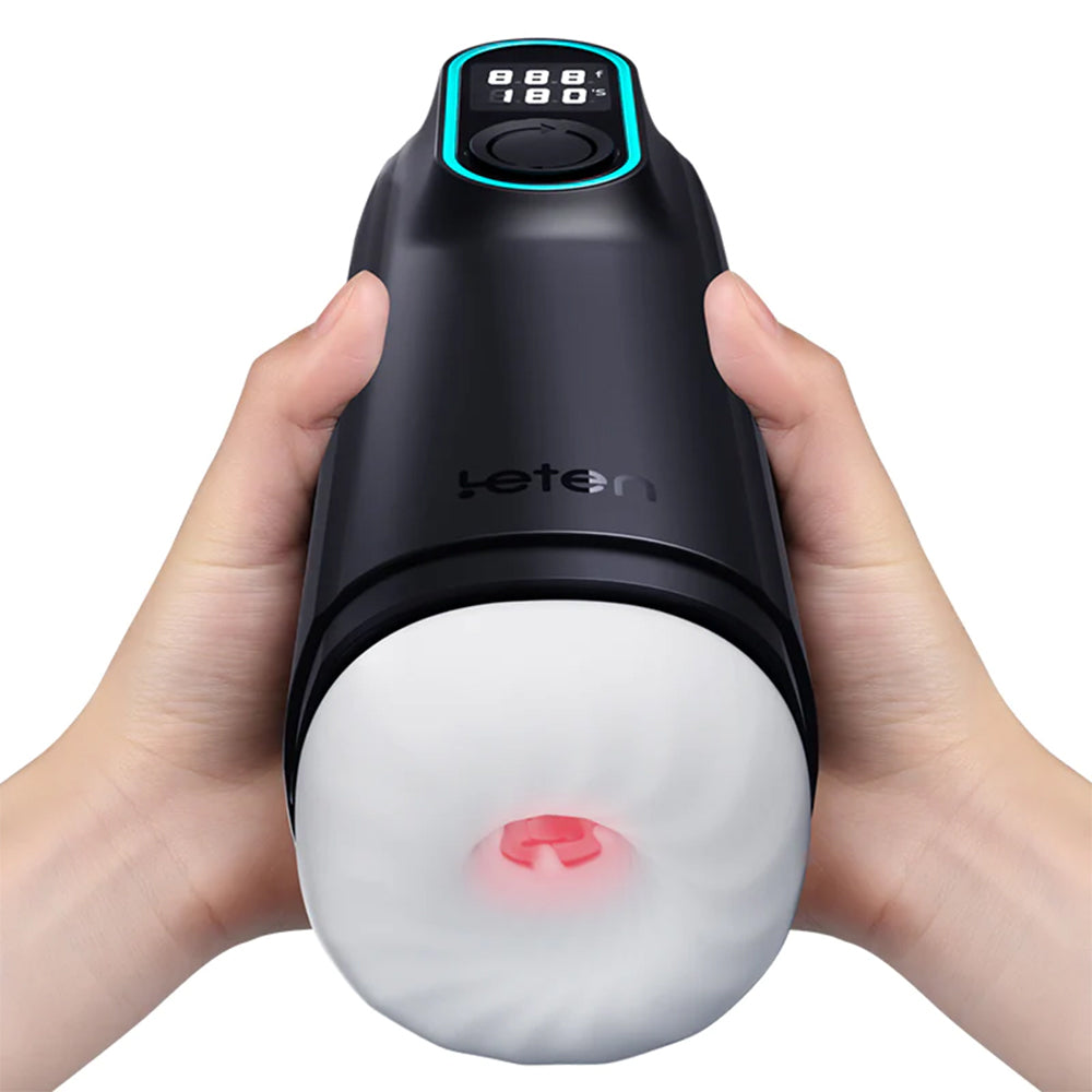Leten – Black Hurricane Hole - 6 Modes Telescopic Suction Heating Male Stroker – product view 3