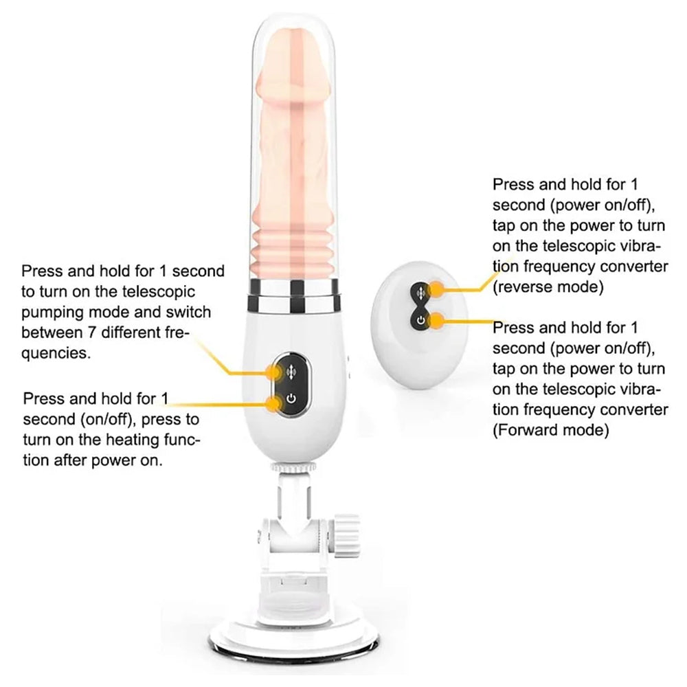 Remote Control Automatic 7-Frequency Telescopic Vibration Intelligent Heating Dildo – product view 13