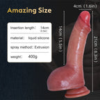 8.3 Inch Silicone Squirt Allovers Dildo-Extra Thick Telescoping Dildo