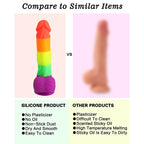 Powerful Suction Cup Base 8.1-Inch Realistic Rainbow Dildo – product view 4