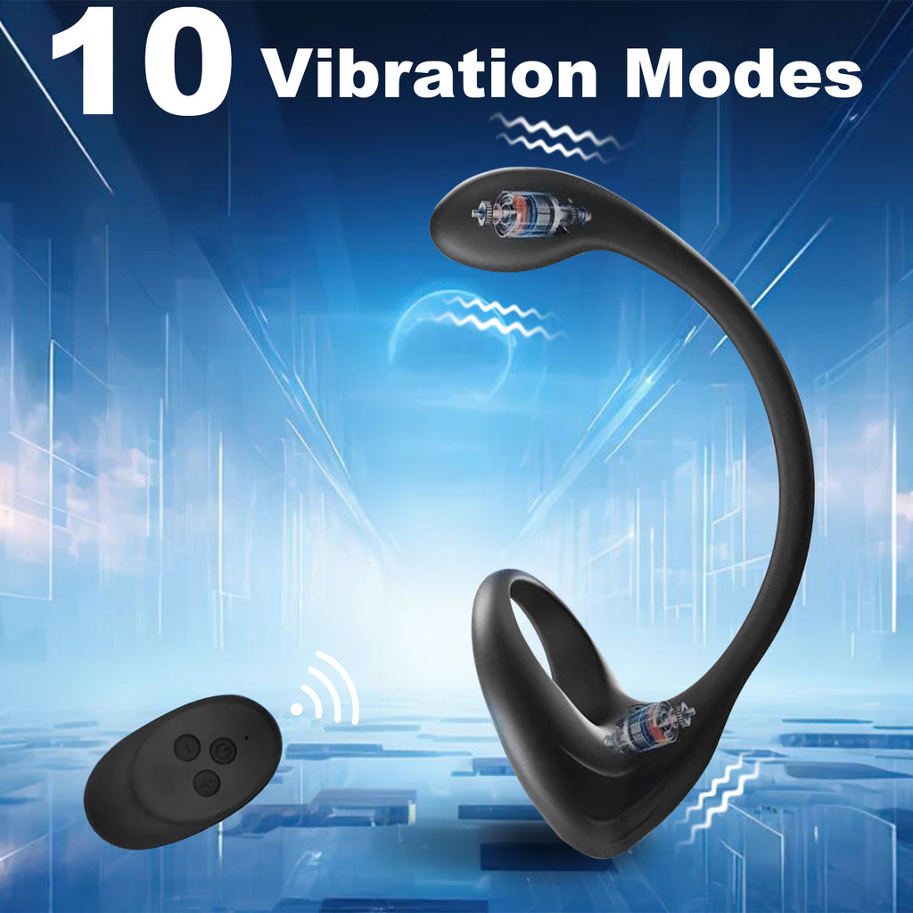 3 in 1 Dual Motor 10 Modes Vibrating Cock Ring with Anal Plug, Uxol 10 Vibration Modes Adult Sex Toys for Men Couples, Prostate Massager G spot Nipple Vibrator Remote Control – product view 8