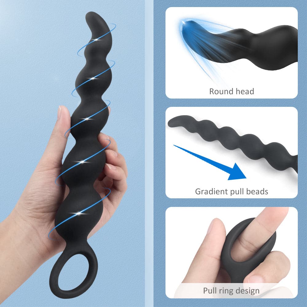 Extra Llong Vibrating Bead Butt Plug – product view 4