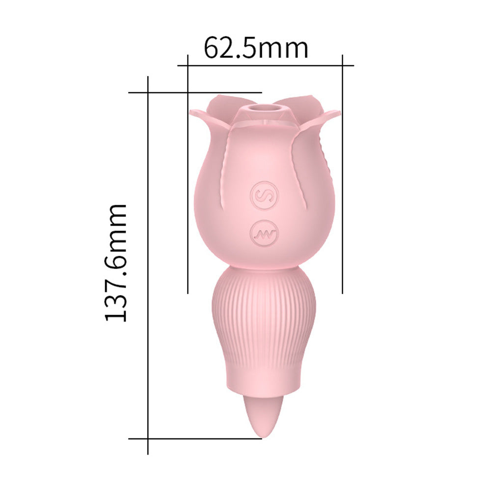 2 in 1 Rose Suction Vibrator and Tongue Vibrator for Female Male – product view 9