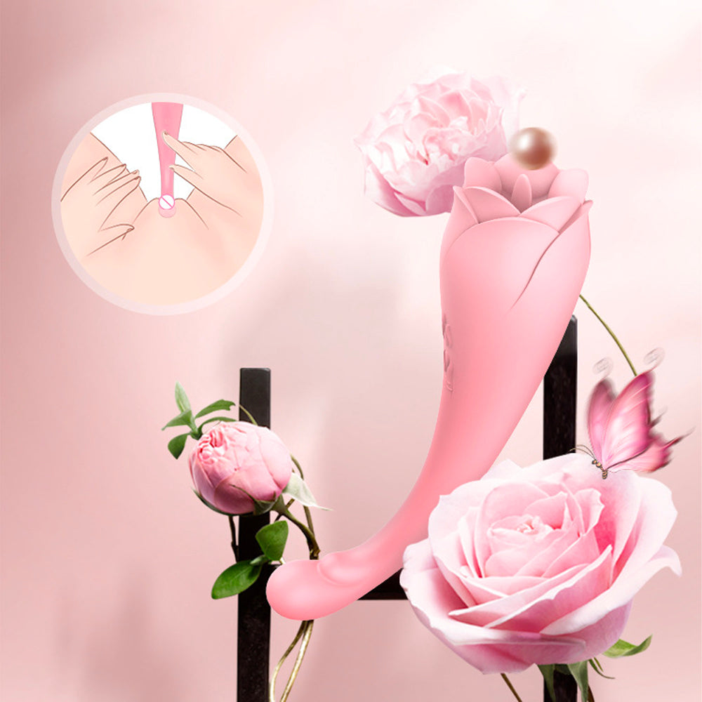 Rose Sex Toy Nipple Vibrator - Tongue Licking and Clit Sucking – product view 5