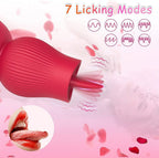 2 in 1 Rose Suction Vibrator and Tongue Vibrator for Female Male – product view 3