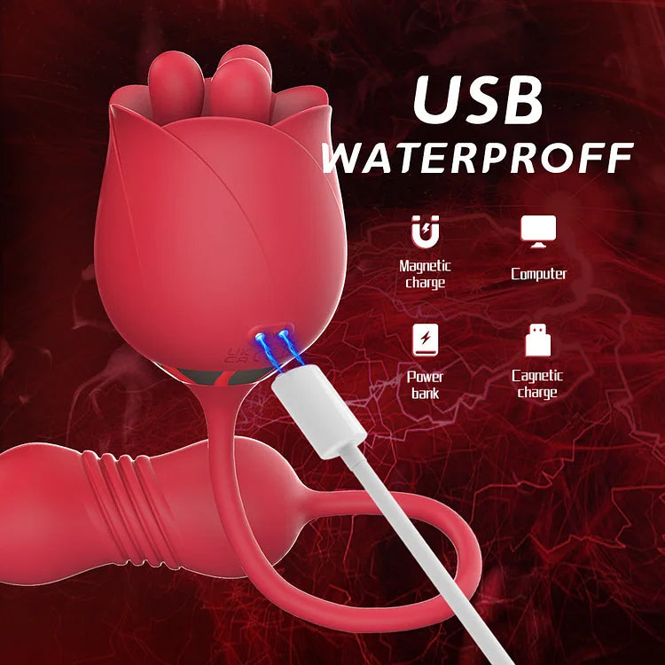 Rose Immortal Flower Double Head Telescopic Masturbator – product view 7