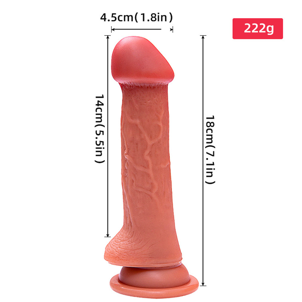 7.1 Inch Thickened Silicone Dildo| Suction Cup Allovers Thrusting Dildo – product view 6