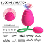 The Rose Vibrator - 5 Suction & 10 Vibration Modes with Vibrating Egg – product view 3