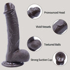 Strap-on Dildo Realistic Silicone Dildo with Wearable Sex Harness for Couple Pegging Women Lesbian Sex Fun, 7.6'' (Black) – product view 3