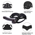 Strap-on Dildo Realistic Silicone Dildo with Wearable Sex Harness for Couple Pegging Women Lesbian Sex Fun, 7.6'' (Black) – product view 2
