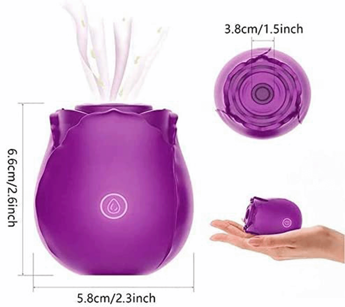 Rose Suction Vibrator 7 Frequency Sucking Clit Massage Rose Toy – product view 7