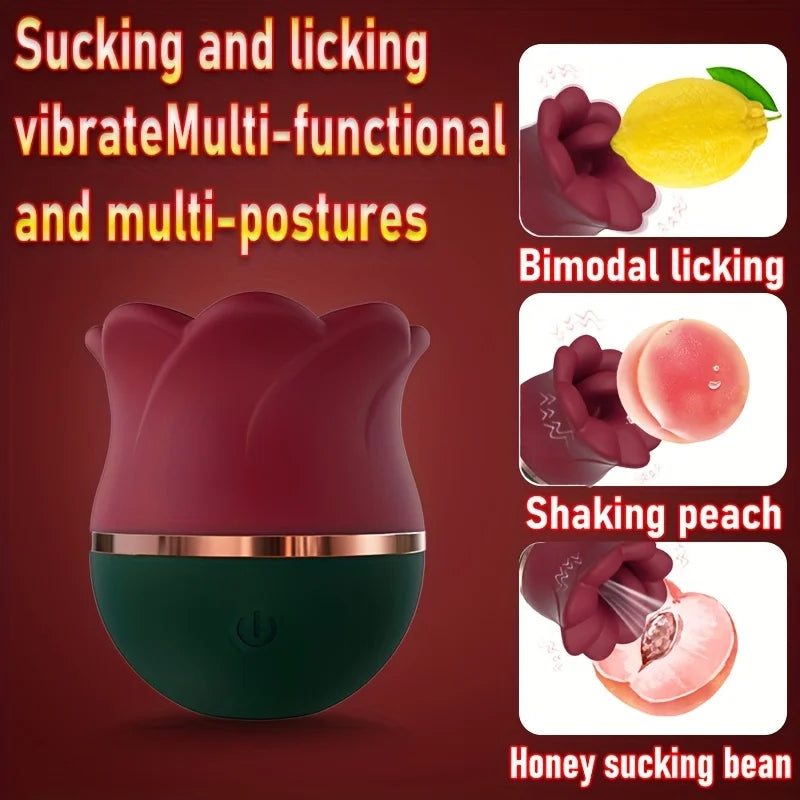 Big Mouth Rose Kiss Sucking Tongue Licking Vibrating Masturbator – product view 4