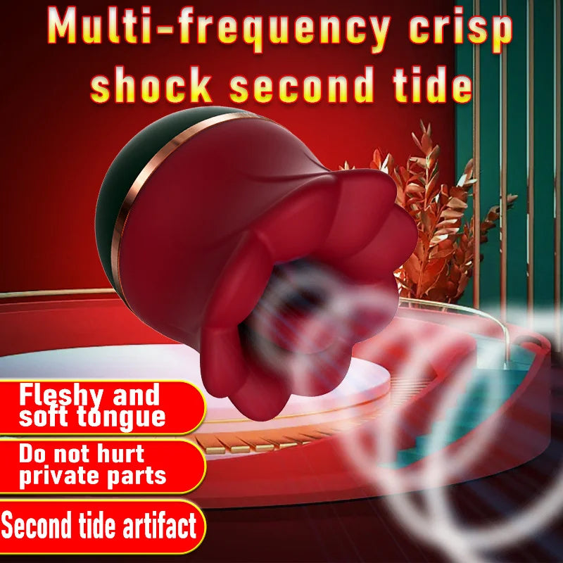Big Mouth Rose Kiss Sucking Tongue Licking Vibrating Masturbator – product view 3