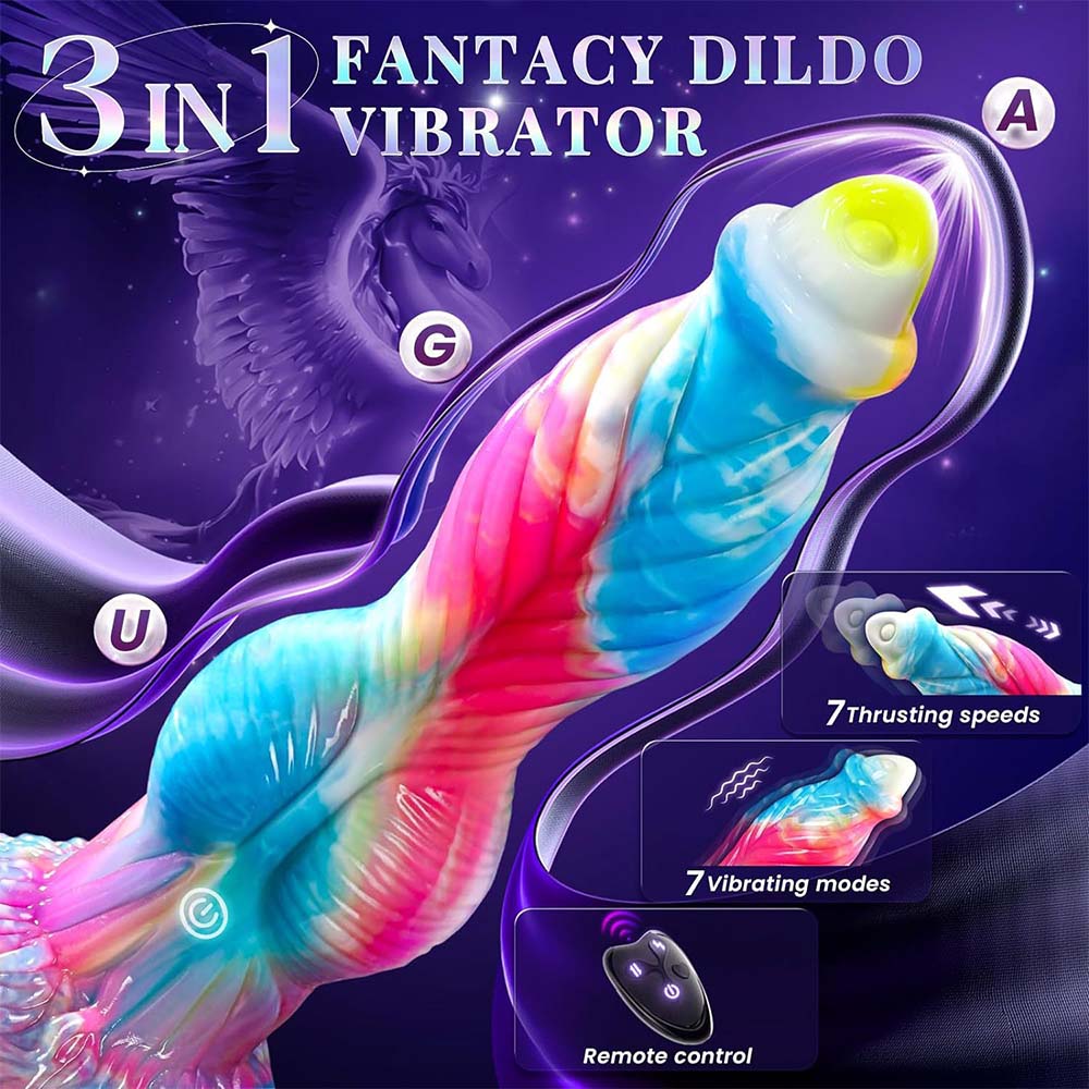 Fantasy 3-in-1 Remote Control Telescopic Vibrating Thrust Huge Dildo – product view 3