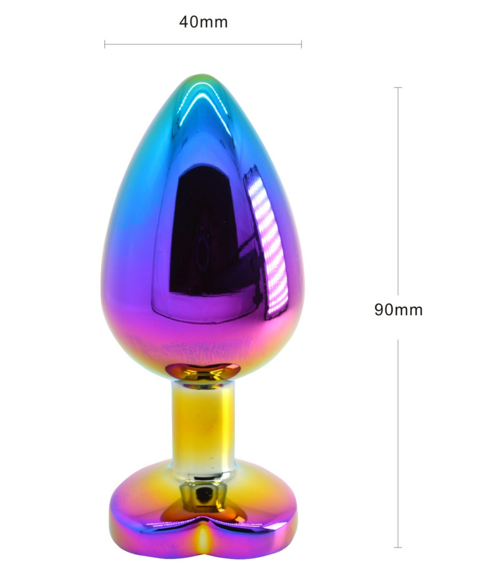 Metal Butt Plug - Anal Toying Colored Stainless Steel Metal Butt Plug – product view 12