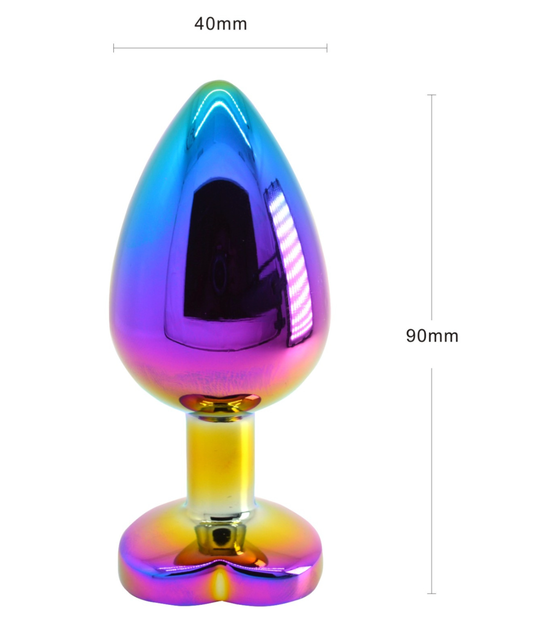 Metal Butt Plug - Anal Toying Colored Stainless Steel Metal Butt Plug – product view 12