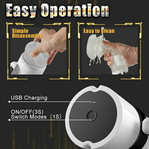 9 Thrusting & Vibrating 2 In 1 Handheld Male Stroker – product view 5