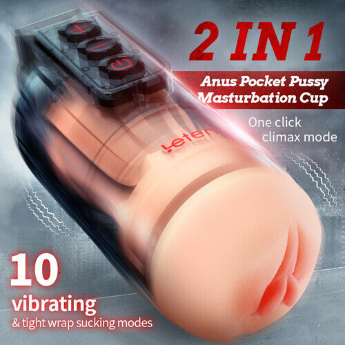 Leten Grenade Blowjob Simulator 10 Vibrating 2 in 1 Fleshlight & Pussy Pocket APP Control – product view 2