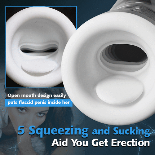 LUOGE 10 Vibrating 5 Sucking Male Stroker Penis Training & Tongue Lick Testicles 2 in 1, Heating Voice Blowjob Toy – product view 4