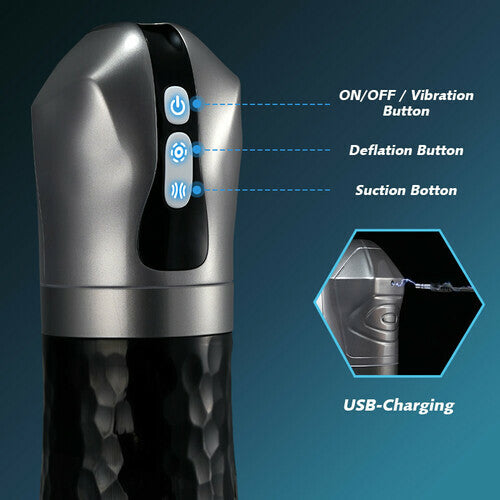 LUOGE 10 Vibrating 5 Sucking Male Stroker Penis Training & Tongue Lick Testicles 2 in 1, Heating Voice Blowjob Toy – product view 6