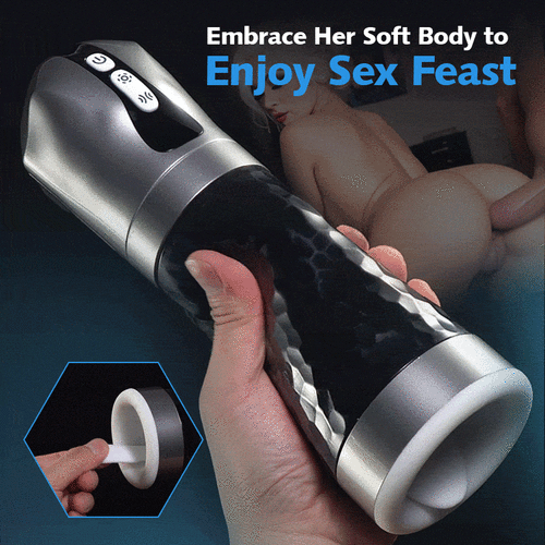 LUOGE 10 Vibrating 5 Sucking Male Stroker Penis Training & Tongue Lick Testicles 2 in 1, Heating Voice Blowjob Toy – product view 3