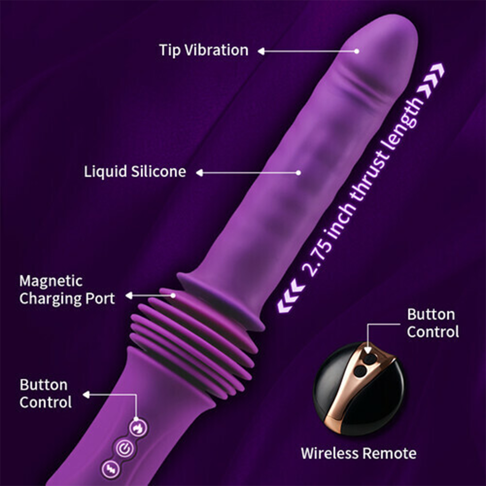 3 Thrusting & 10 Cibrating Modes Heating Thrusting Vibrating Dildo – product view 5