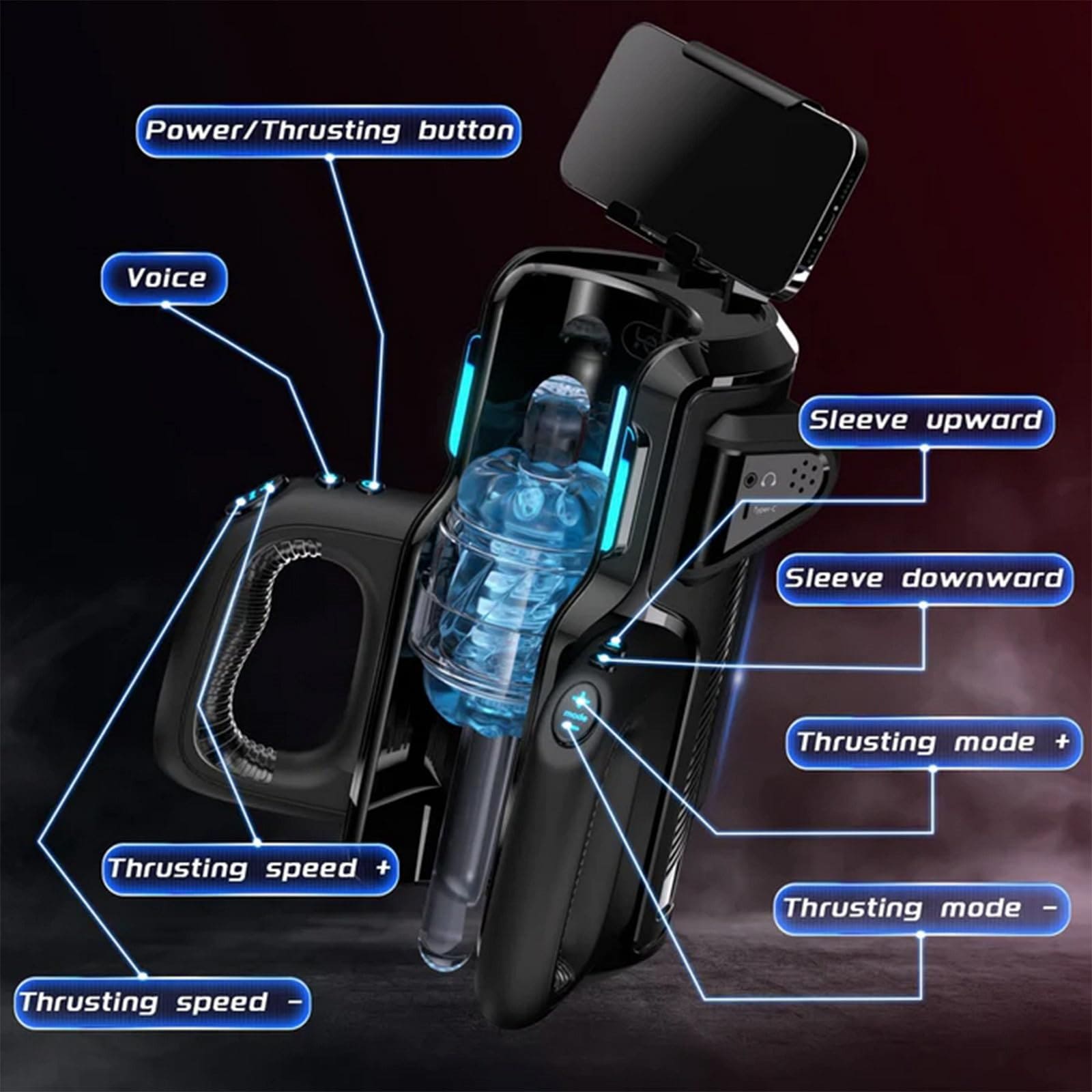 Leten Cannon King Pro Fully Automatic Stroker Ultra-Long Male Stroke Machine With Handle – product view 15