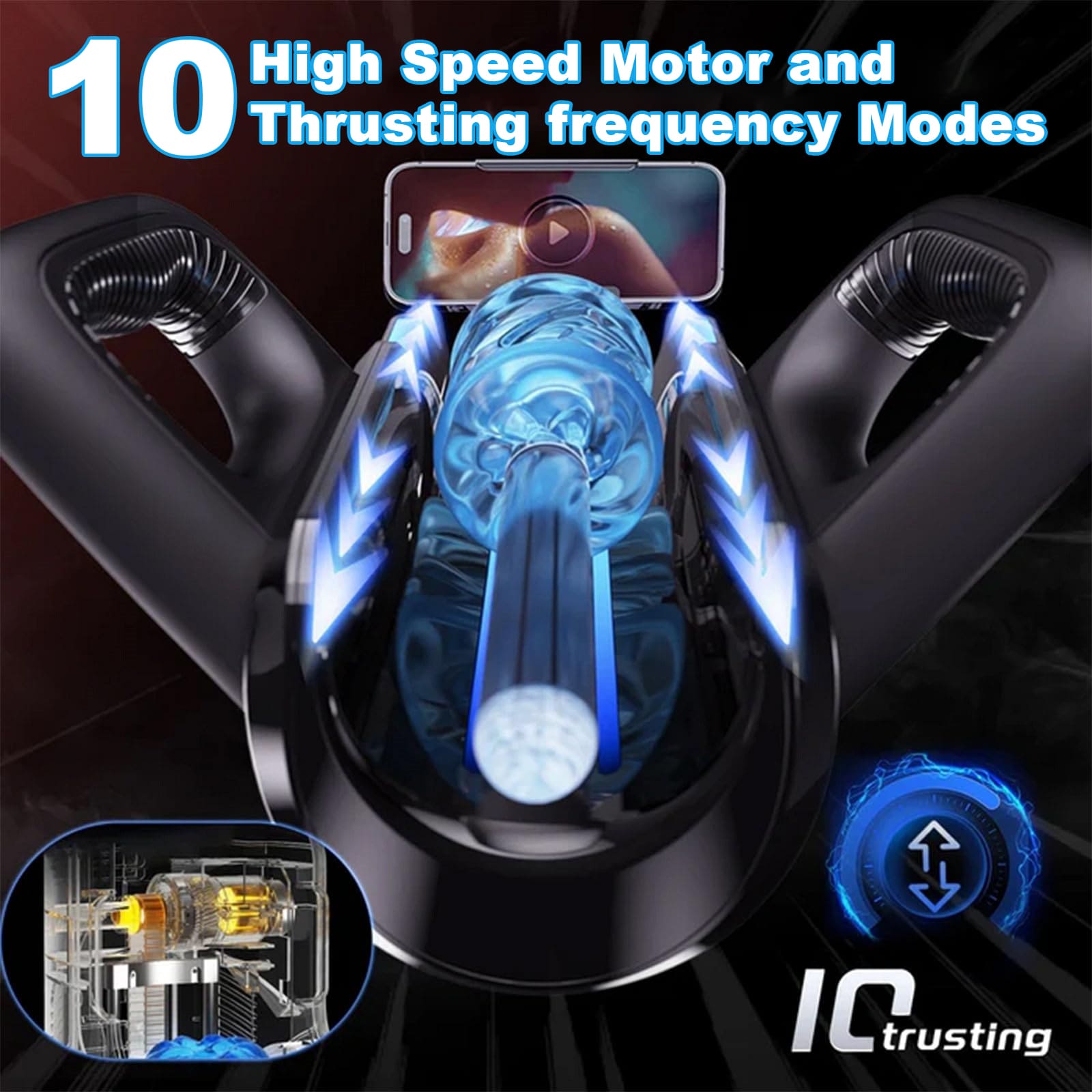 Leten Cannon King Pro Fully Automatic Stroker Ultra-Long Male Stroke Machine With Handle – product view 8