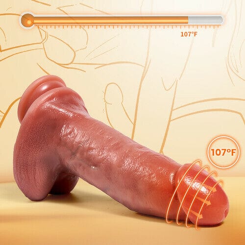 7.28 in Thick Thrusting Vibrating Heating Realistic Dildo with Strong Suction Cup and Remote Control