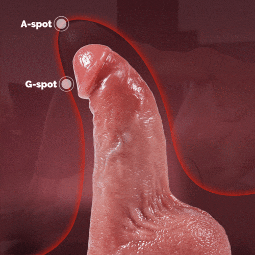 5.51 in Derek Curved Glans Free Lubricant P and G Spot Stimulation Realistic Anal Dildo Thrusting Heating Vibrating