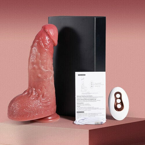 5.51 in Derek Curved Glans Free Lubricant P and G Spot Stimulation Realistic Anal Dildo Thrusting Heating Vibrating