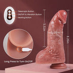 5.51 in Derek Curved Glans Free Lubricant P and G Spot Stimulation Realistic Anal Dildo Thrusting Heating Vibrating