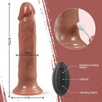 8.9 in 5 Beads Rotating Swing 8 Vibrating Dildo remote control
