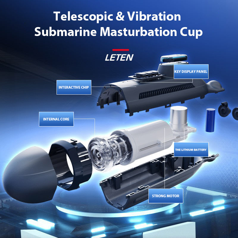 Leten Submarine Telescopic Vibration Sound Male Stroker – product view 6
