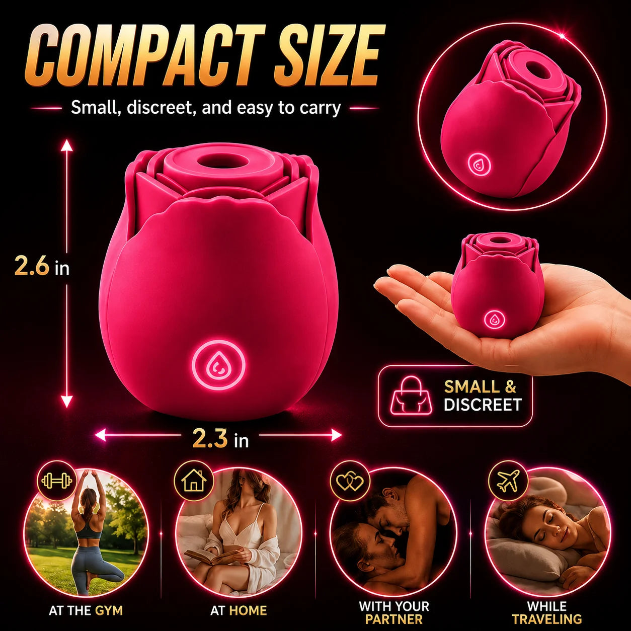 Original Suction Rose Toy with Free Storage Bag
