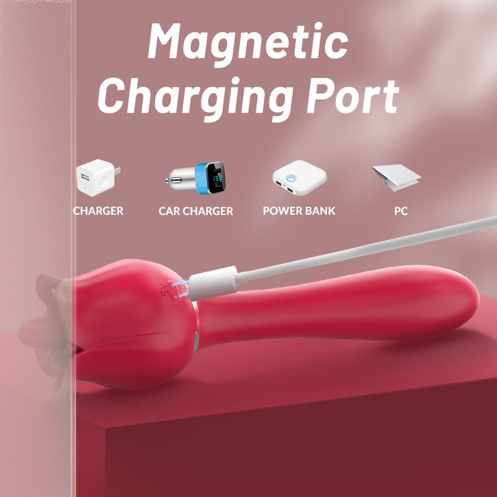 Tongue Rose & G-Spot Sex Toy Oral Licking Stimulate Masturbate Adult Toys Massager For Women