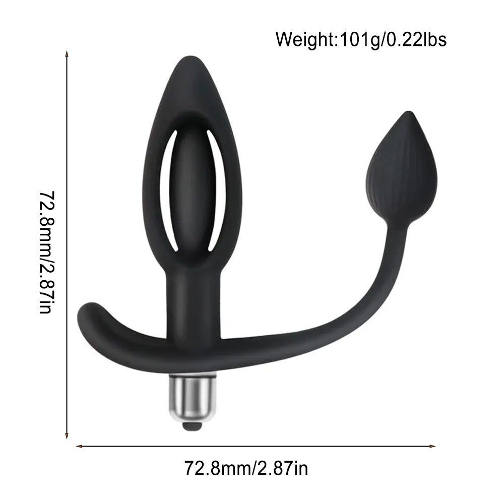 Hollow Thread Silicone Vibrating Anal Plug – product view 6